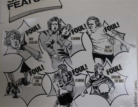 Original artwork for boys comic: Target Artist: Sheridon Davies (1970s)